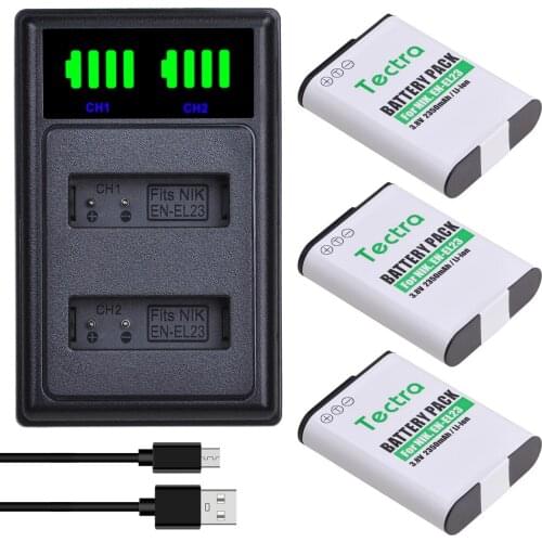 EN-EL23 ENEL23 EN EL23 Rechargeable Battery+LED USB Dual Charger with Type C port For Nikon COOLPIX P900,P610,P600,B700,S810c