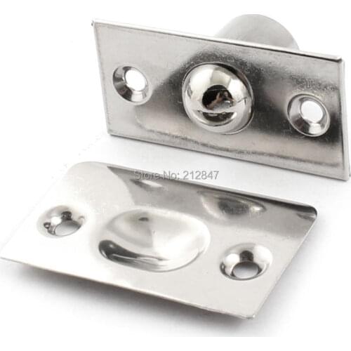 Closet Door Fitting Silver Tone Stainless Steel Ball Catch Set