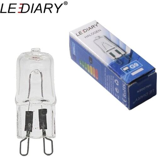 LEDIARY 10PCS Dimmable G9 Halogen Bulb 25w/40w/60w 110V/220V 2700K Warm White For Wall Lamp Clear Glass Each With An Inner Box