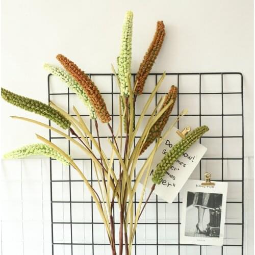 Artificial wreath wheat plant with leaves Cereals long branch for Home hotel Decor fake flowers DIY garden Decoration