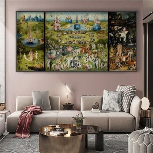 The Garden of Earthly Delights Canvas Art Paintings Reproductions Bosch Hieronymus Canvas Art Prints For Living Room Cuadros