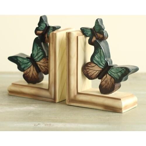 American country creative retro resin decoration furnishings Home Furnishing Jewelry Wedding Gift Book Butterfly Bookends