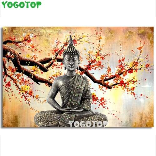 Square Round Drill Mosaic 5D DIY Diamond Painting plum blossom Embroidery Cross Stitch 3D Home Decor Buddha zen religious YY5188