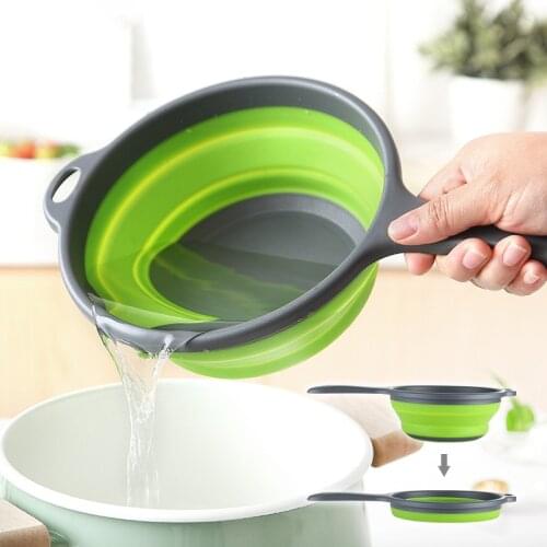 Foldable Silicone Water Scoops Collapsible Long Handle Water Spoon Kitchen Tools 1400ml