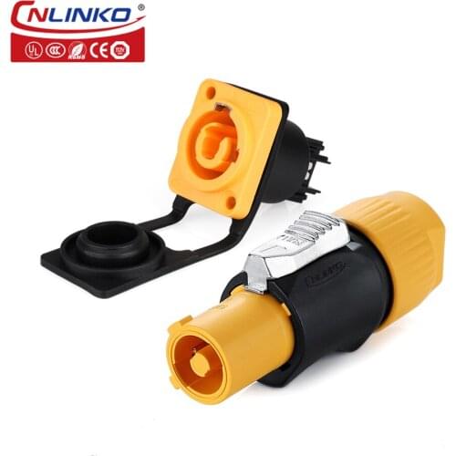 CNLINKO YF24 Series Multi-color Quick Locking 3 Pin 20A Plug And Socket Waterproof Powercon Audio Video cable Connector