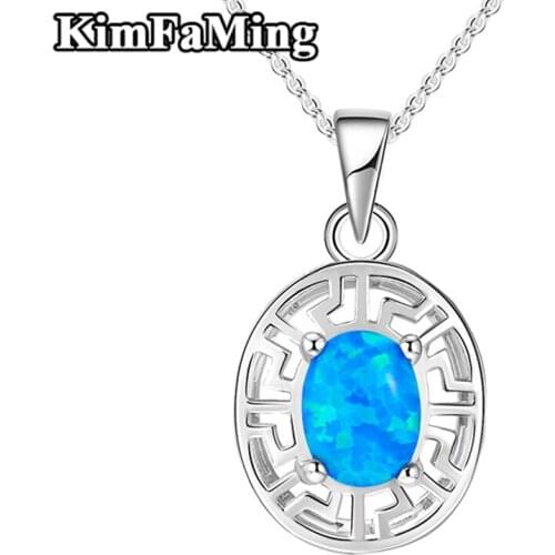 Simple Delicated Men Casual Oval Opal Pendant Necklaces in 925 Sterling Silver Jewelry Birthday Gift with Free Box OPP012