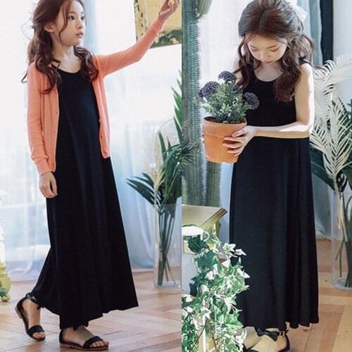 Daughter Clothes Baby Kids Dress 2019 New Maxi Long Dresses For Kids Summer Teenage Girl Cotton Holiday Clothes