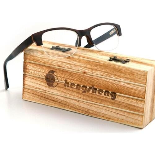 Wood Eyeglasses Frame Men Real Wooden Myopia Prescription Half Optical Glasses Frames Eyewear Eye Semi-Rim Frame Oculos