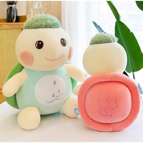 Smile Expression Turtle Plush Cushion Delicate Embroidery Multiple Colors Cute Turtle Plush Cushion for Office