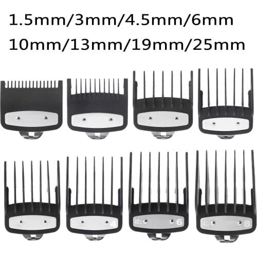 10pcs Professional Cutting Guide Comb for Wahl with Metal Clip 1.5/3/4.5/6/10/13/16/19/22/25MM