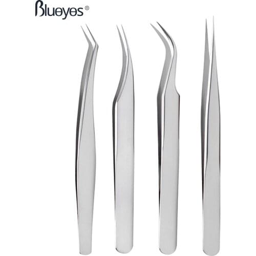 1pcs Tweezers Eyelashes Stainless Steel Gel Picking Tools Silver Color Grafting Eyelash Extension Makeup Maintenance Tools Kits