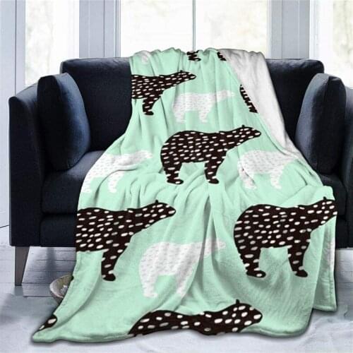 Spotted Bear Premium Throw Blanket 3D Print On Demand Sherpa Super Comfortable For Sofa Thin Quilt Air Conditioning Travel
