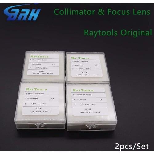 Raytools Original Fiber Laser Collimator & Focus Lens D28/D30 F100/F125 2Pcs/Set for Raytools Bodor Laser Head BT240S BM111 ect