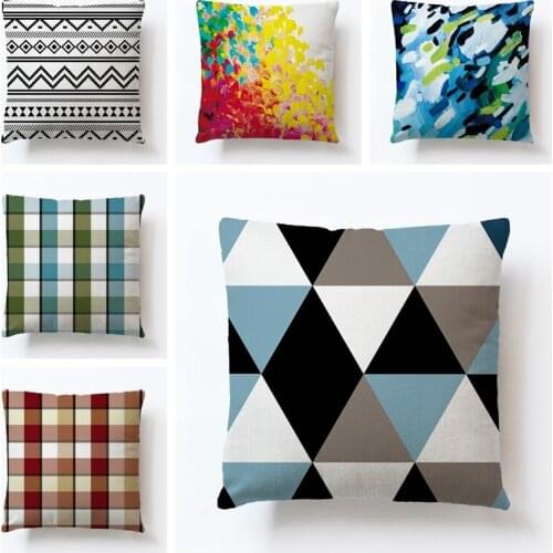 RUBYLOVE Nordic Style Modern Minimalist Geometric Stripes Rhombus Abstract Art Cushion Home Decor For Office Chair