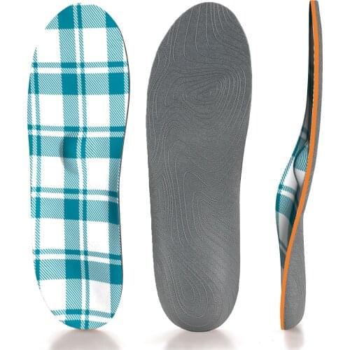 Green Striped Memory Foam Insoles Plantar Fasciitis Arch Support Insoles for Women,Comfortable Breathable Sports Shoe Inserts