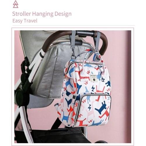Insular Diaper Bag Portable Mummy Bag Large Capacity Travel Bag with Stroller Straps for Newborn Infant Necessities Supplements