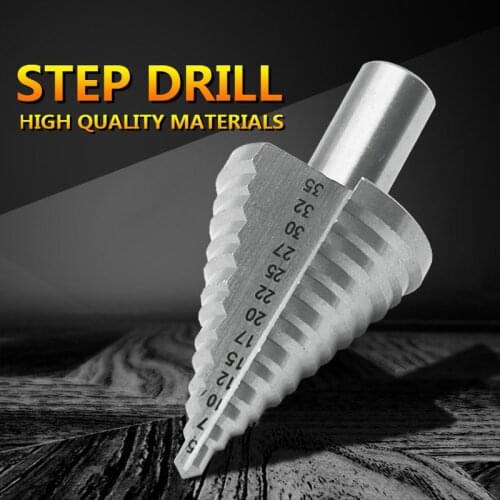 HSS 4241 Round Handle 5-35MM Straight Groove Broca Metal Step Cone Drill Bit Stainless Steel Hole Saw Cutter Wood Power Tool