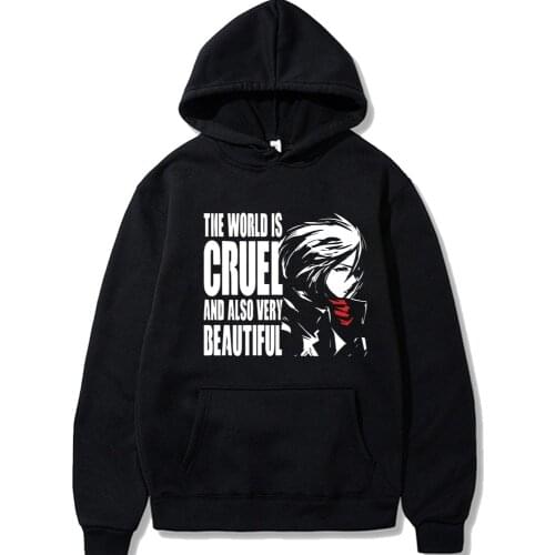 Harajuku Attack on Titan Unisex Hoodies Japanese Anime Mikasa Ackerman Printed Mens Hoodie Streetwear Casual Sweatshirts