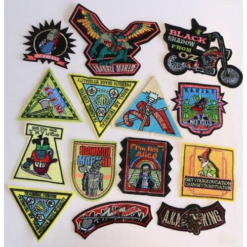 Punk style Zombie Anime Icon Embroidered Applique Patches for Clothing DIY Iron on Badge on the Backpack