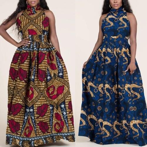 Women African Print Dress African Clothes Traditional Ankara Dresses Sexy Maxi Dress African Traditional Clothes Robe Africaine