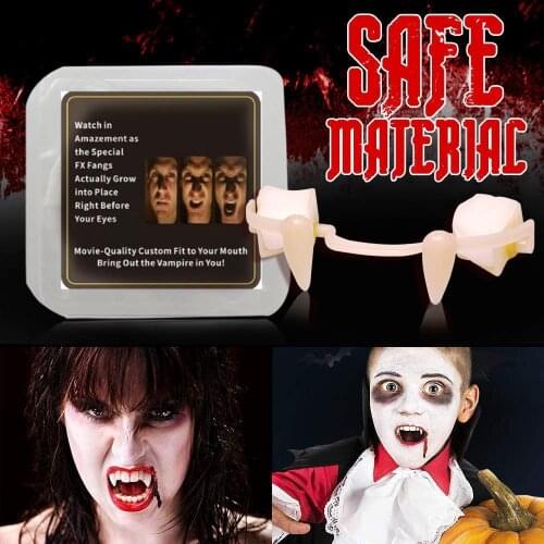 Halloween Vampire Teeth Retractable Dentures Zombie Teeth Small Tiger Teeth Vampire Fangs Retractable Dentures For Adult Kids