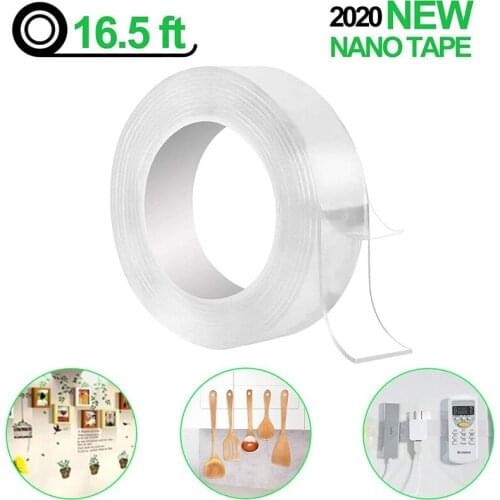 1/3/5m Reusable Double-Sided Adhesive Nano Traceless Tape Removable Sticker Washable Adhesive Loop Disks Tie Glue Gadget