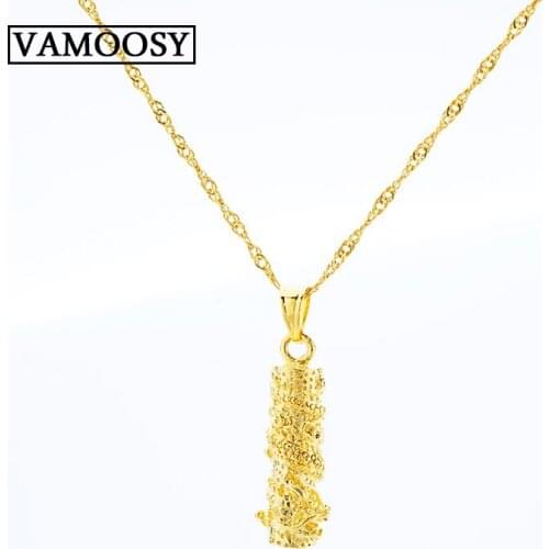 24K Gold Dragon Column Pendants for Women Men Gold Jewelry Charm Pendant for Men Women fine Pendants Jewelry Making no chian