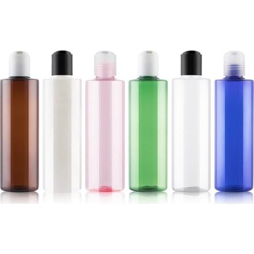24 X 250ML Empty Plastic PET Bottles With Disc Top Cap Containers For Shampoo Lotions Liquid Packaging