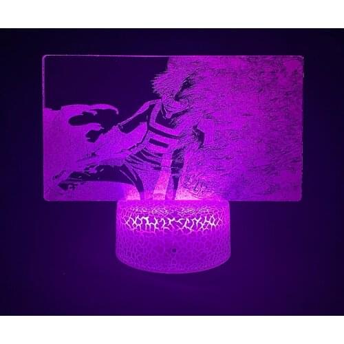 3D Night Light LED Picture Lamp Anime My Hero Academia Todoroki Shoto Cool Bedside Table Nightlight for Kids