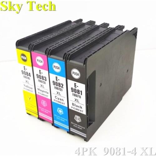 4PK Pigment Compatible Cartridge For T9081 - T9084 T9071-T9074 , For Epson WF-6090DW WF-6590DWF printer
