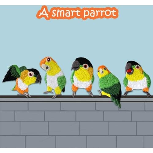 5pc/set sticker-on embroidery Bird patches embroidered sticker parches appliques for clothing animal badge parches para la ropa