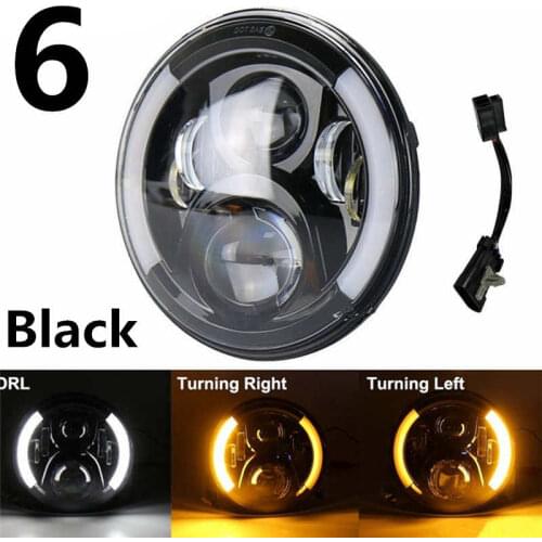 7 Inch Round LED Headlight Halo For Harley Davidson Moto LED Headlight With Angle Eyes For Harley