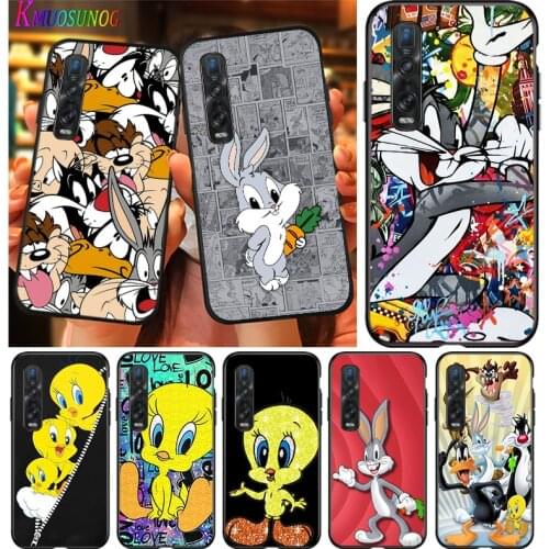 Bunny Bird Duffy Duck For OPPO F7 F9 F11 F15 R9S R15 R17 K3 K5 Find X2 X3 F19 PRO Lite Pro Neo Black Silicone Phone Case