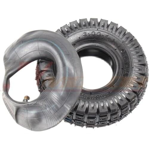 Tyre 3.00-4 (10"x3", 260x85) Knobby Scooter, ATV and Go Kart Tire and Tube Set