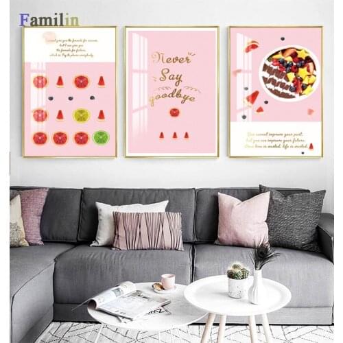 Kitchen Room Canvas Art Fruit Vegetable Coffee Decor Painting Nordic Decoration Ice Cream Food Home Poster Wall Picture No Frame