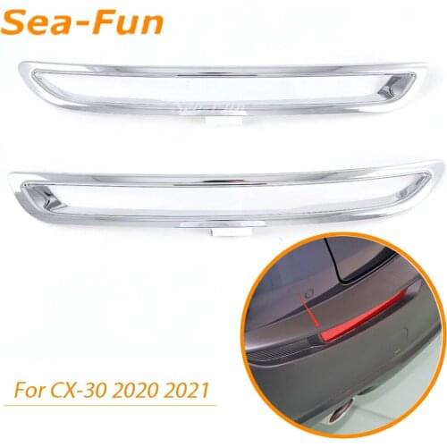 For Mazda CX30 CX-30 2020 2021 Car Rear Fog Light Cover Trim Sticker Rear Bumper Decoration Lamp ABS Chrome Styling Accessories