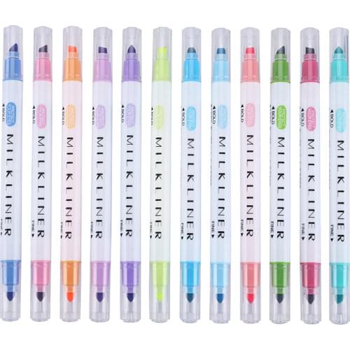 Art stationary 12pcs/Set Highlighter pen pastel markers fluorescent pen watercolor Highlighters drawing painting Art Supplies