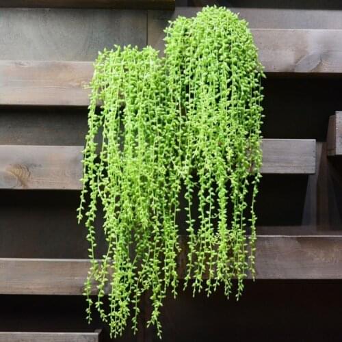 1Pcs 8oCm Artificial fleshiness Lover Tears Succulents Pearls Fleshy Vine Flower Hanging Rattan Wall Garden Decor Plants Flower