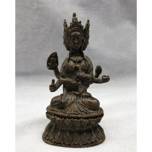 China Bronze Statue Bodhisattva Buddh Metal Crafts Home Decoration