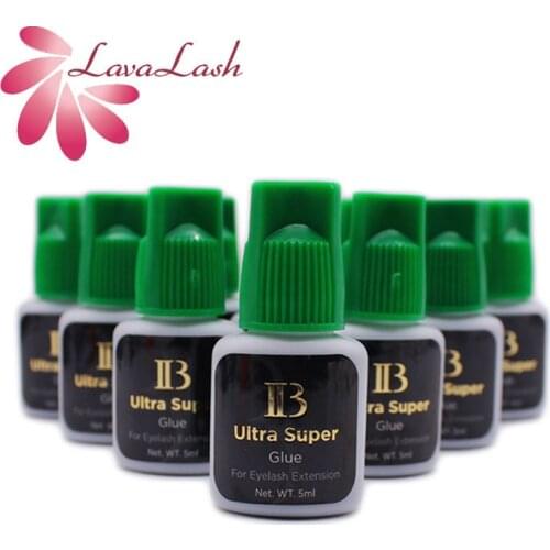 10 Bottles IB Ultra Super Glue Individual Fast Drying Eyelash Extensions Glue Green Cap 5ml Korea Adhesive Black Beauty Tools