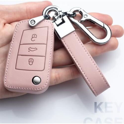 Leather Car Key Cover Case for VW Volkswagen Tiguan MK1 MK2 Magotan Passat B5 B8 Polo Golf 4 5 6 7 mk7 Jetta POLO Eos Scirocco
