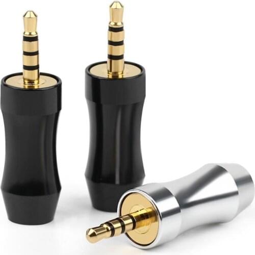 Mini Jack 2.5mm Earphone Plug 4 Pole Male Audio Connector For Soldering Adapter Hifi Headphone Copper Gold Plated Wire Connector
