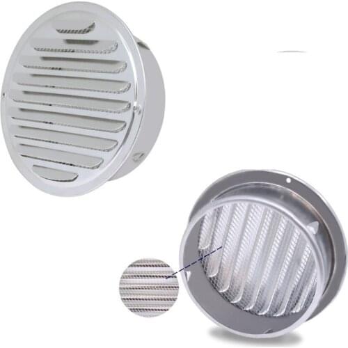 Stainless Steel Wall Air Vent Bathroom Extractor Outlet Grille Louvre Round Flat Grille Ducting Ventilation Cover