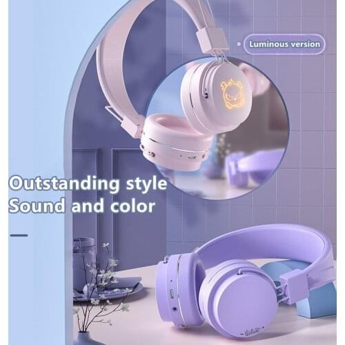 New BH21 head-mounted wireless bluetooth luminous headset noise-cancelling mic HiFi stereo music game childrens headset
