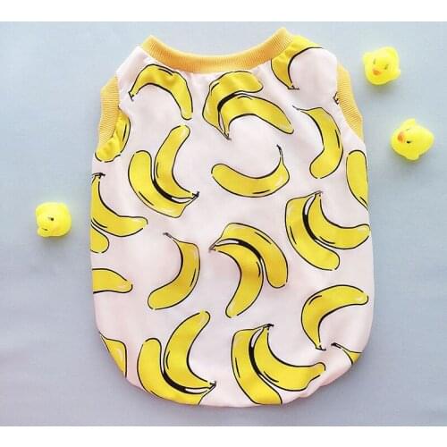 Banana Print Dog Clothes Summer Pet Vest Shirt Clothing For Small Dogs French Bulldog Fashion Pug Dog Clothing For Fat Dogs Vest