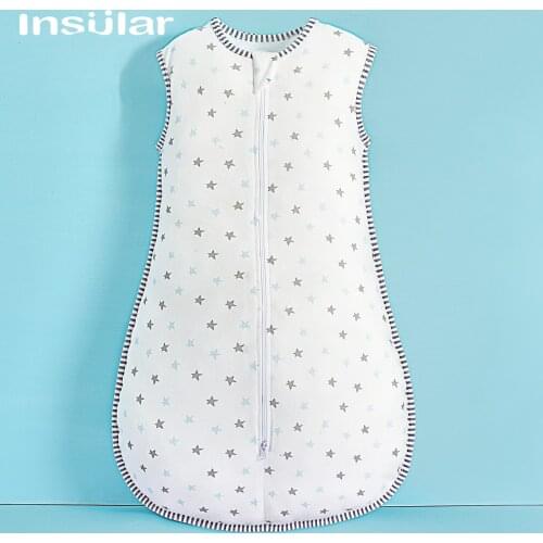 Insular Sleeveless Cotton Sleeping Bag For Newborn Cartoon Baby Blanket Soft Care For 0-18 Months Baby Swaddle Sleeping Sacks