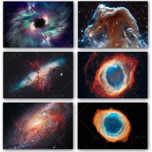 Galaxy Nebula Space Astronomy Universe Cloud Hubble Deep Field Poster Living Room Home Decoration Starry Sky Canvas Painting