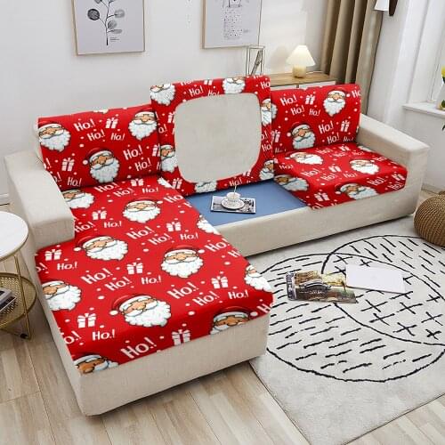 Spandex Sofa Seat Cushion Cover Christmas Decor Furniture Protector Washable Removable Sofa Slipcover Stretch Couch Cover