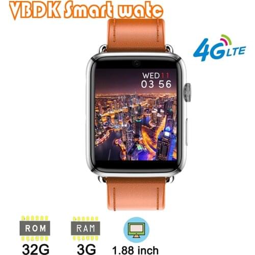2021 Smart Watch 4G LTE Android 7.1 Smartwatch 3GB/32GB MTK6739 Quad Core Watch Phone 1.88" IPS WIFI GPS IP67 Waterproof Camera