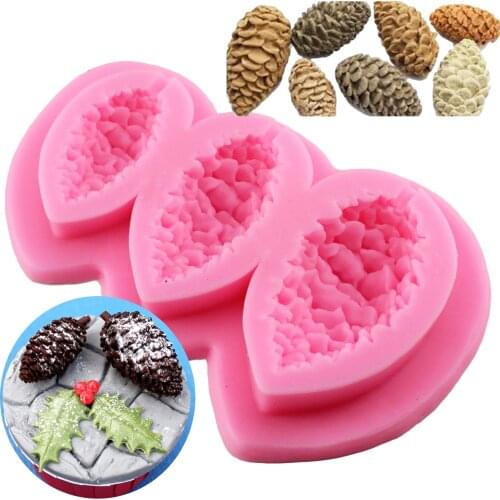 Sugarcraft Pine Cones Silicone Mold Fondant Mold Pine Nuts Christmas Cake Decorating Tools Candy Chocolate Gumpaste Mold